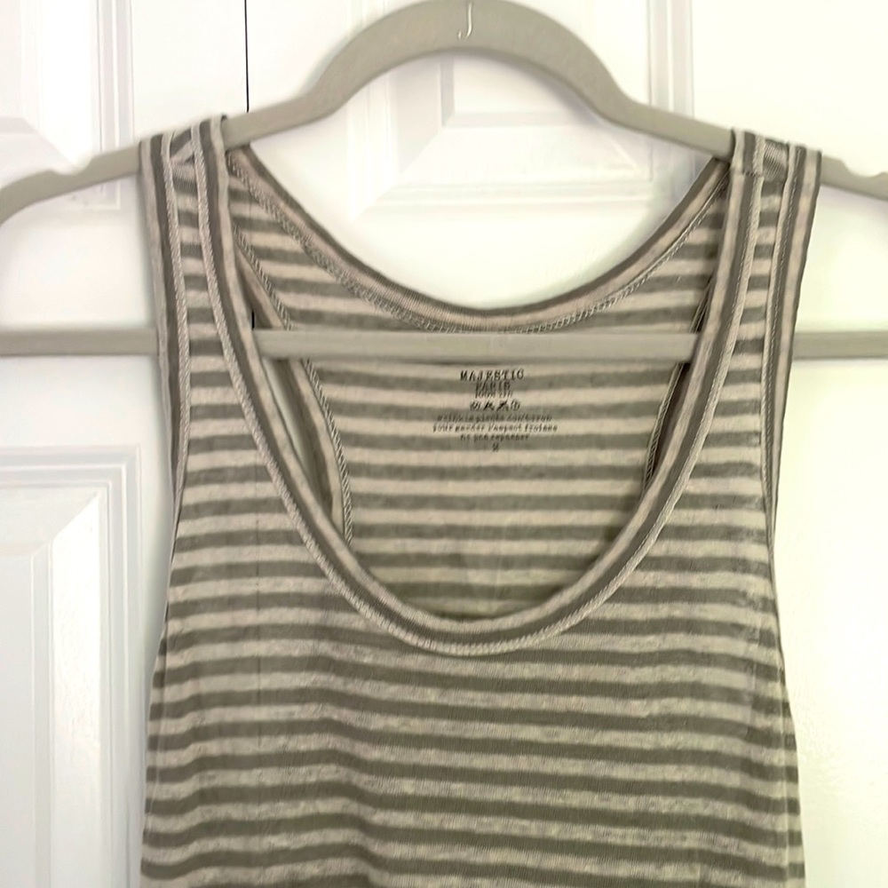 Majestic linen striped tank dress.